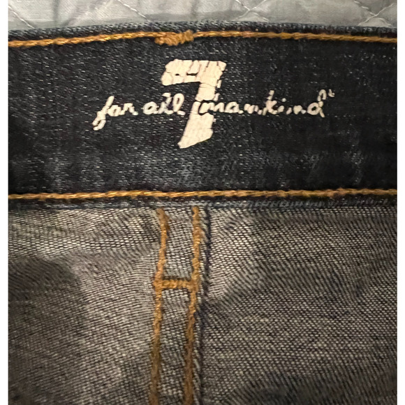 7 For All Mankind Jeans Mens Size 30" Blue Dark Wash Straight Leg Button Fly - Picture 2 of 13